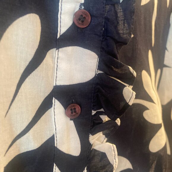 Tory Burch Long Sleeve Cotton Blouse Sz 4 - Picture 5 of 5